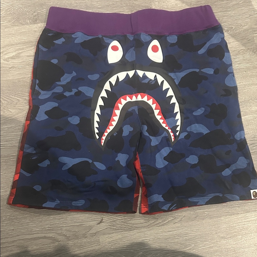 Men's Blue Camouflage Shark Print Shorts